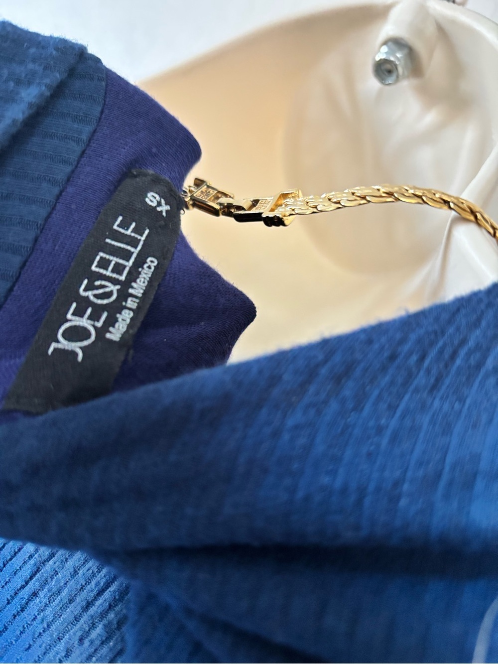 Joe & Elle Navy Short-Sleeve Ribbed Midi Dress - Picture 8 of 8